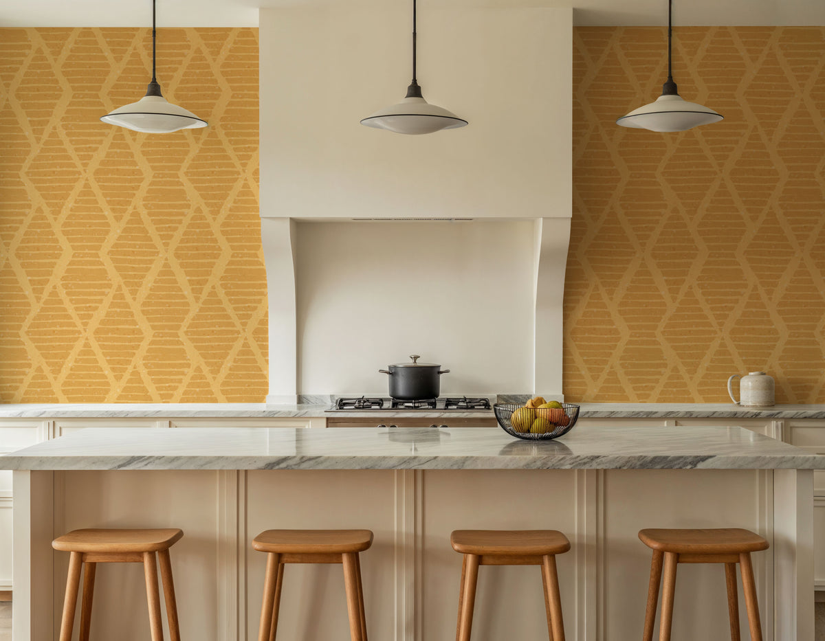 Harvest Time Yellow Mural Wallpaper - room preview 04