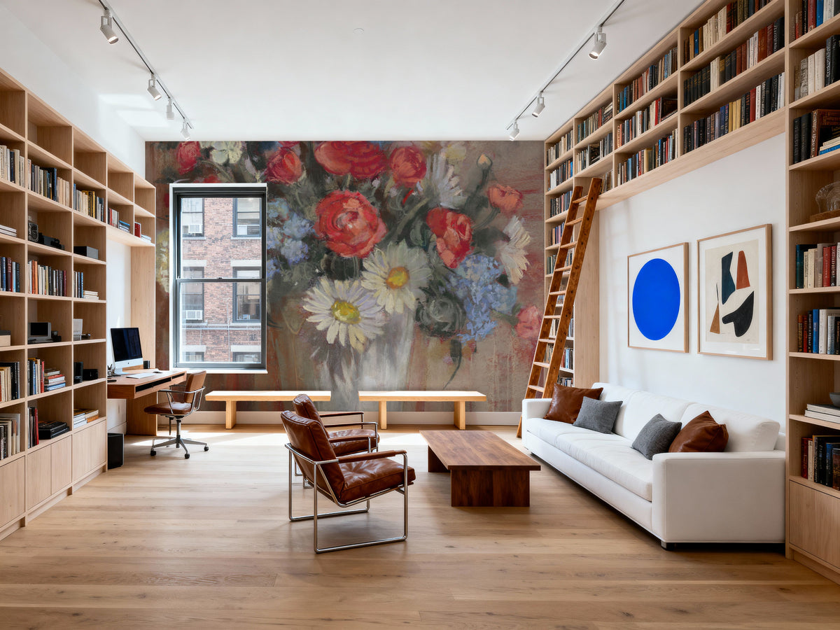 Vase of Flowers Patriotic Mural Wallpaper - room preview 04