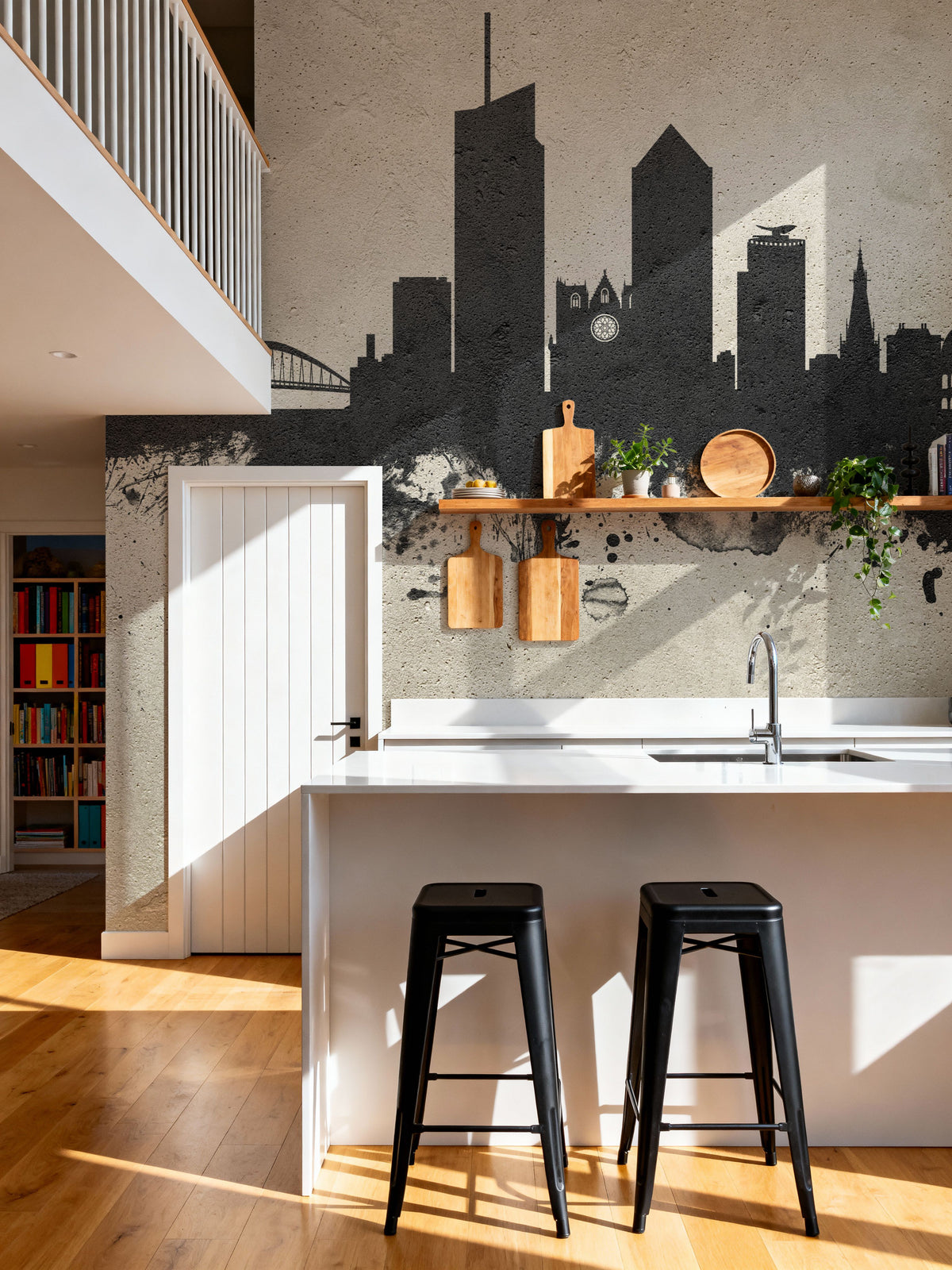Lyon France Skyline Concrete Mural Wallpaper - room preview 04