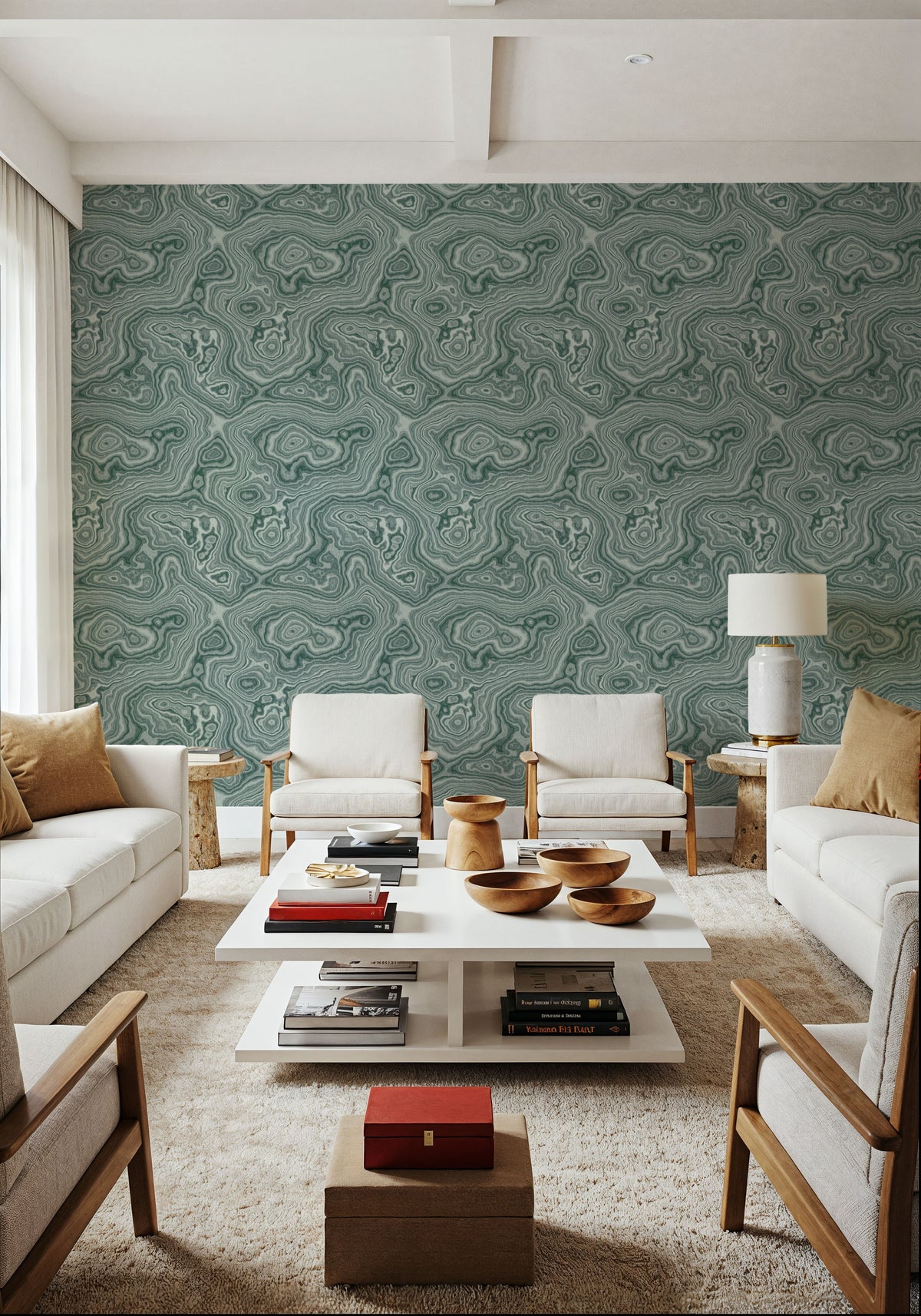 Root Wood, Green Mural Wallpaper - room preview 04