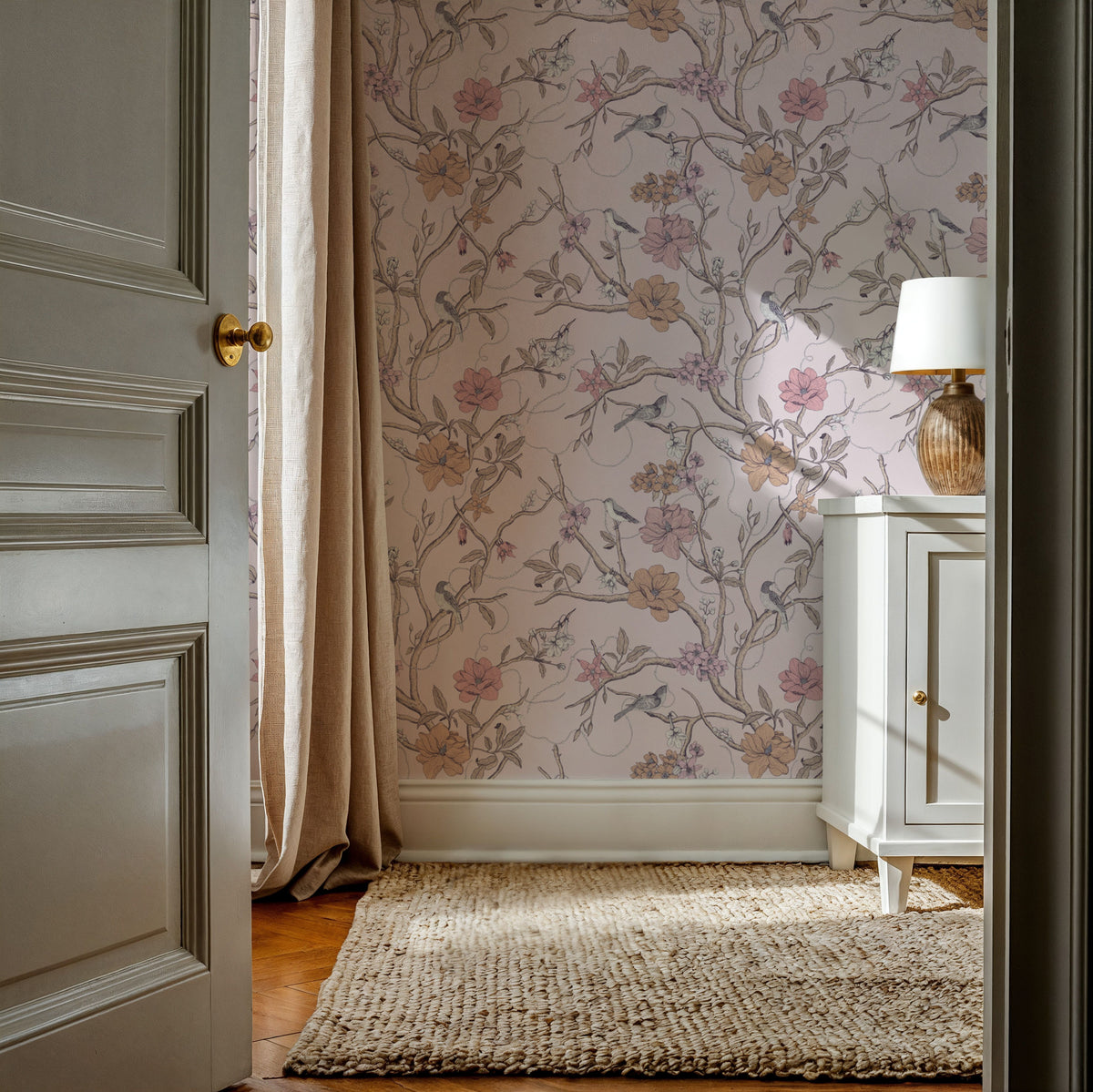 Trailing Tree of Life, Pink Mural Wallpaper - room preview 04