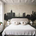 Hong Kong Skyline Concrete Mural Wallpaper - room preview 04