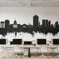 Montgomery Alabama Skyline Black & White Mural Wallpaper - room preview 04