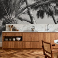 Pink Palms II BW Mural Wallpaper - room preview 04