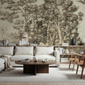 Enchanted Grove Tapestry, Beige Mural Wallpaper - room preview 04
