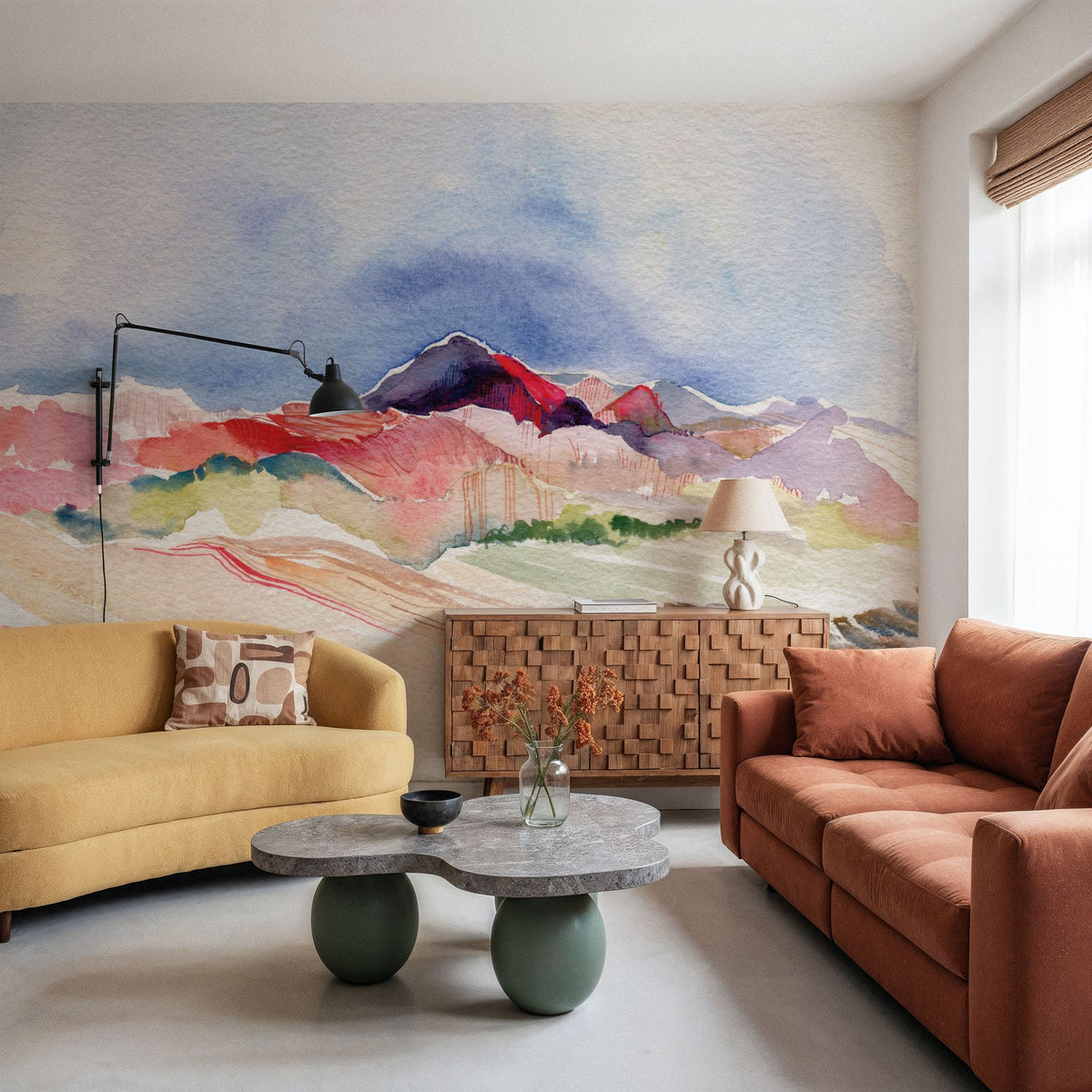 Desertscape Mural Wallpaper - Light Tone - room preview 04