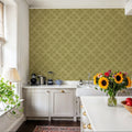 Harvest Slice Swamp Green Mural Wallpaper - room preview 04