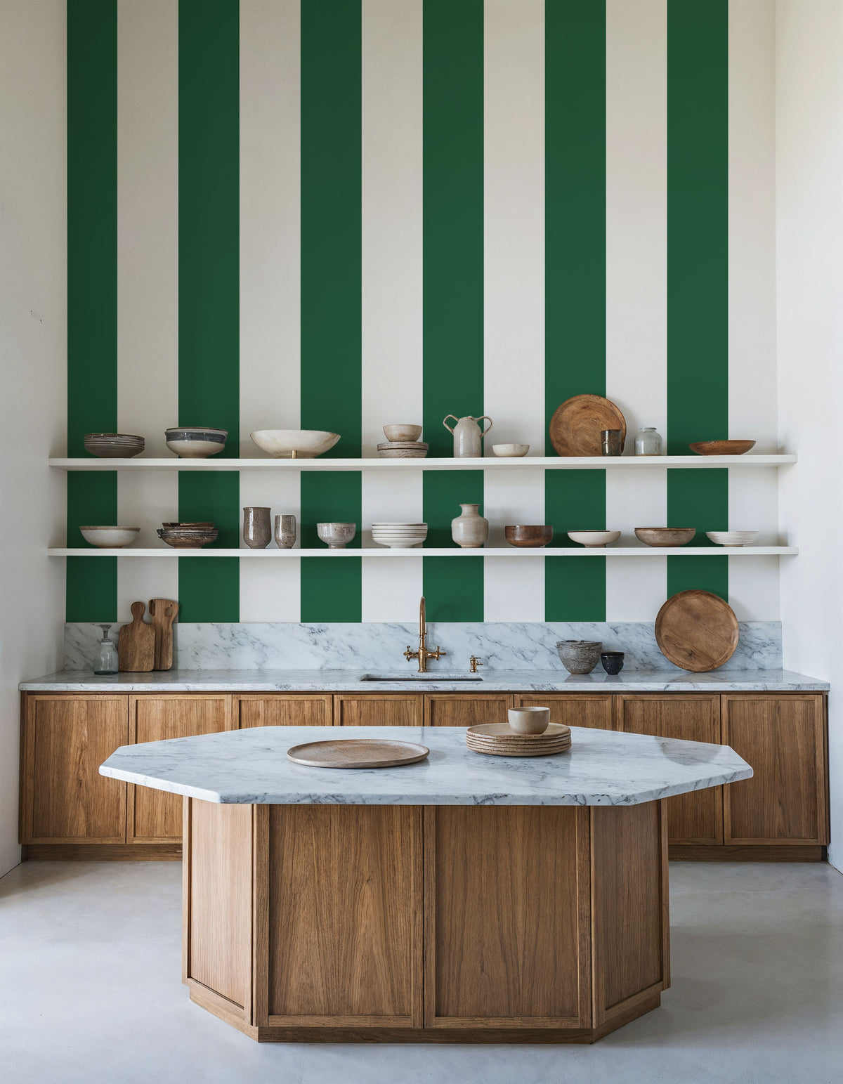 Circus Stripes, Salamander Green Mural Wallpaper - room preview 04