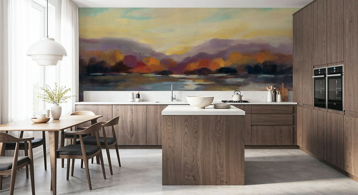 Fall Sunset Mural Wallpaper - room preview 04