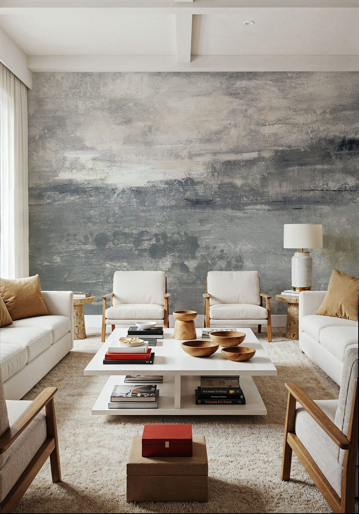 Spring Valley I Neutral Mural Wallpaper - room preview 04