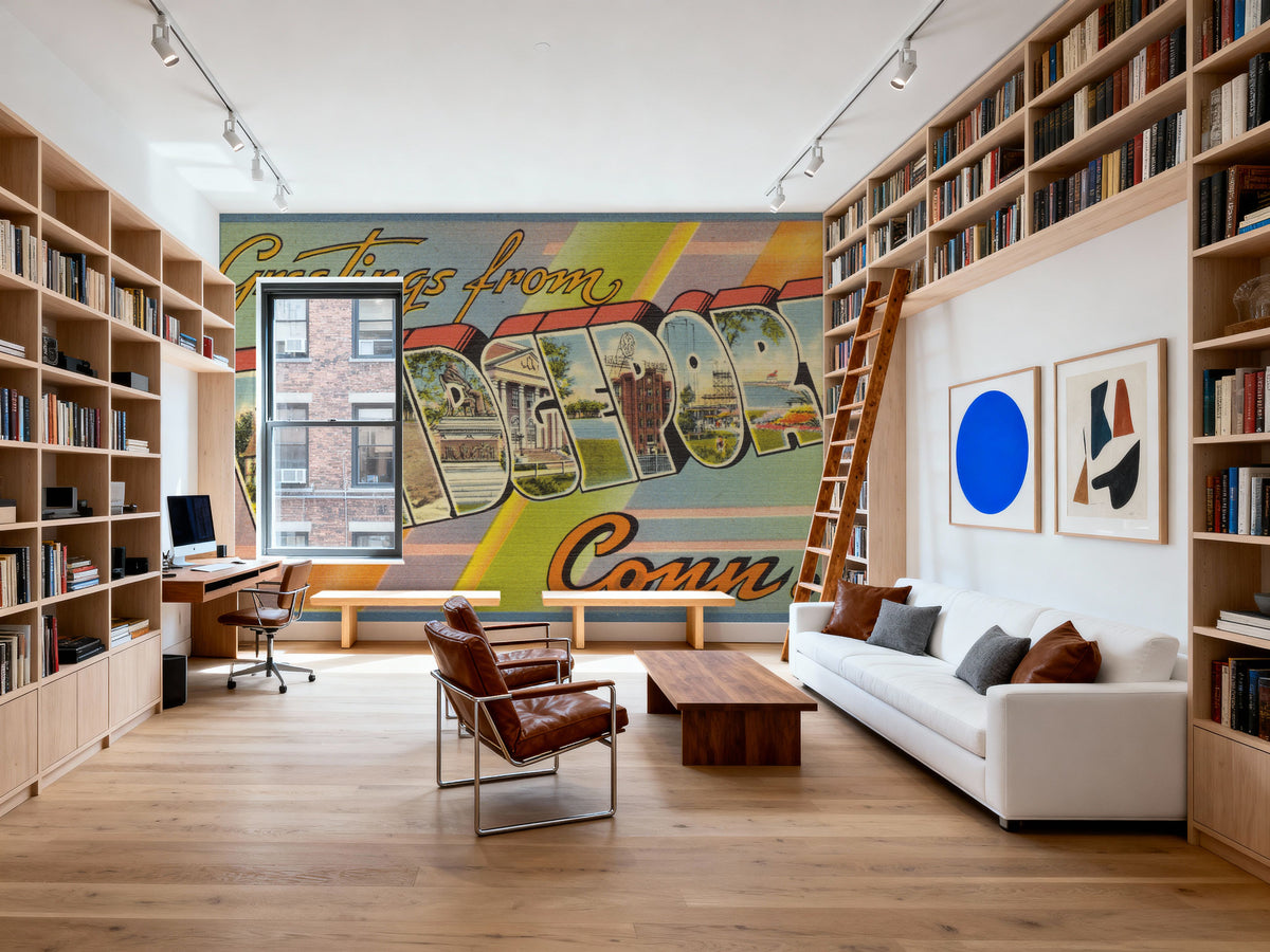 Greetings From Bridgeport Mural Wallpaper - room preview 04