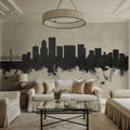 Portland Oregon Skyline Concrete Mural Wallpaper - room preview 04