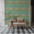 Floral Paisley Blue Mural Wallpaper - room preview 04