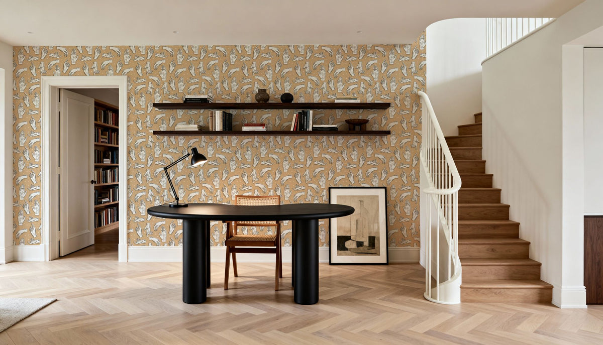 The Palm Reader Gold Mural Wallpaper - room preview 04