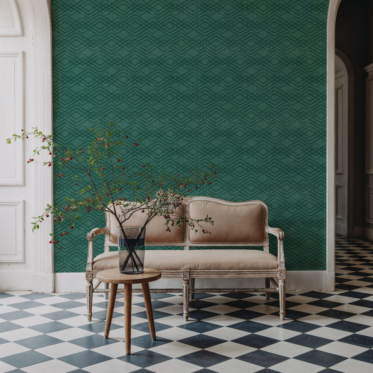 Woodland Waves Tropical Green Mural Wallpaper - room preview 04