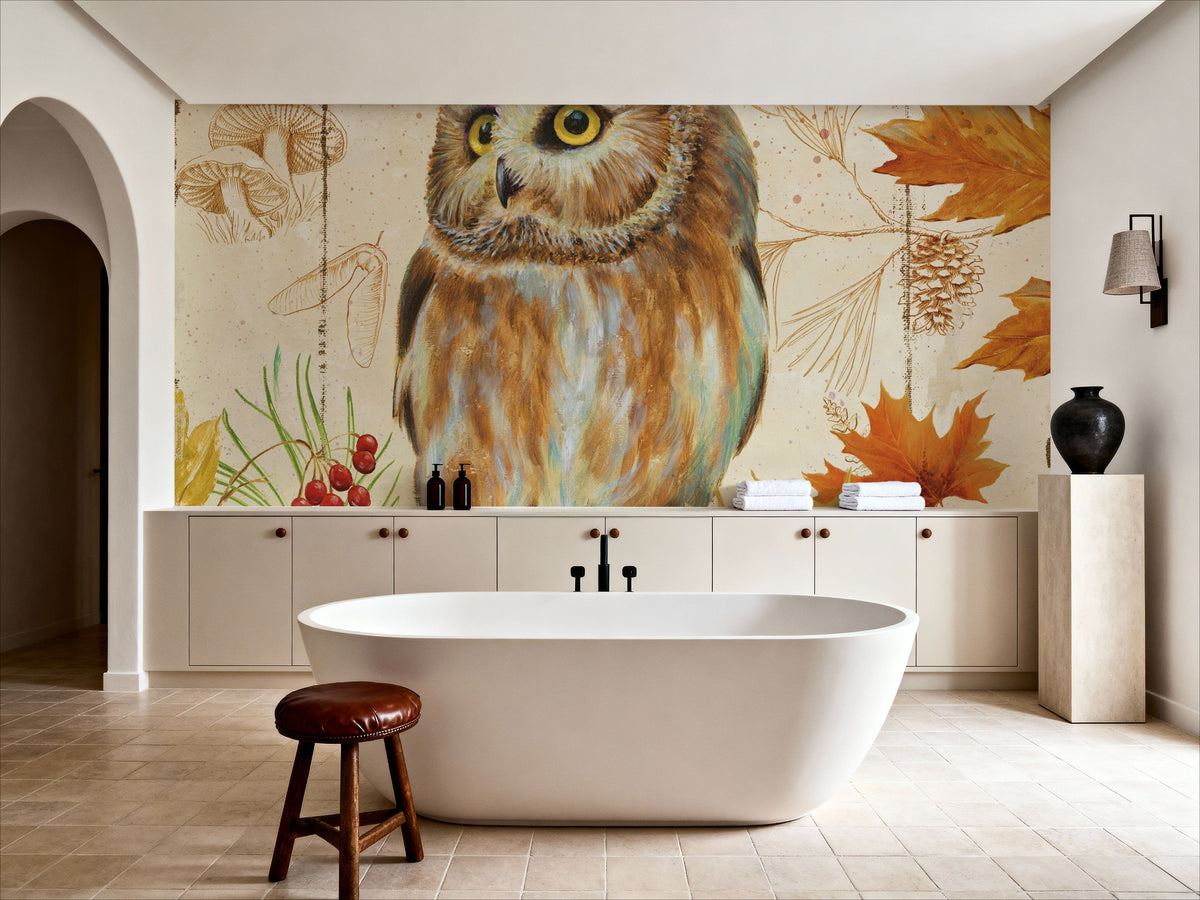 Owl Lodge II Mural Wallpaper - room preview 04