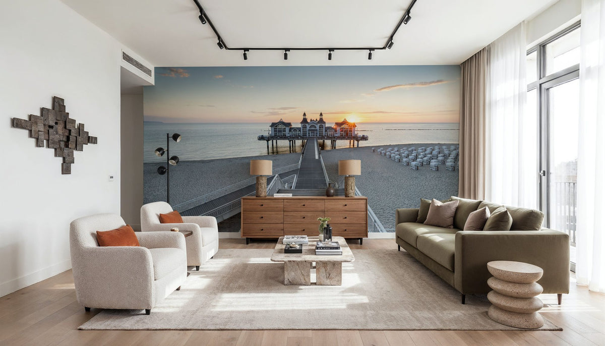 Sellin Pier Sunrise Mural Wallpaper - room preview 04
