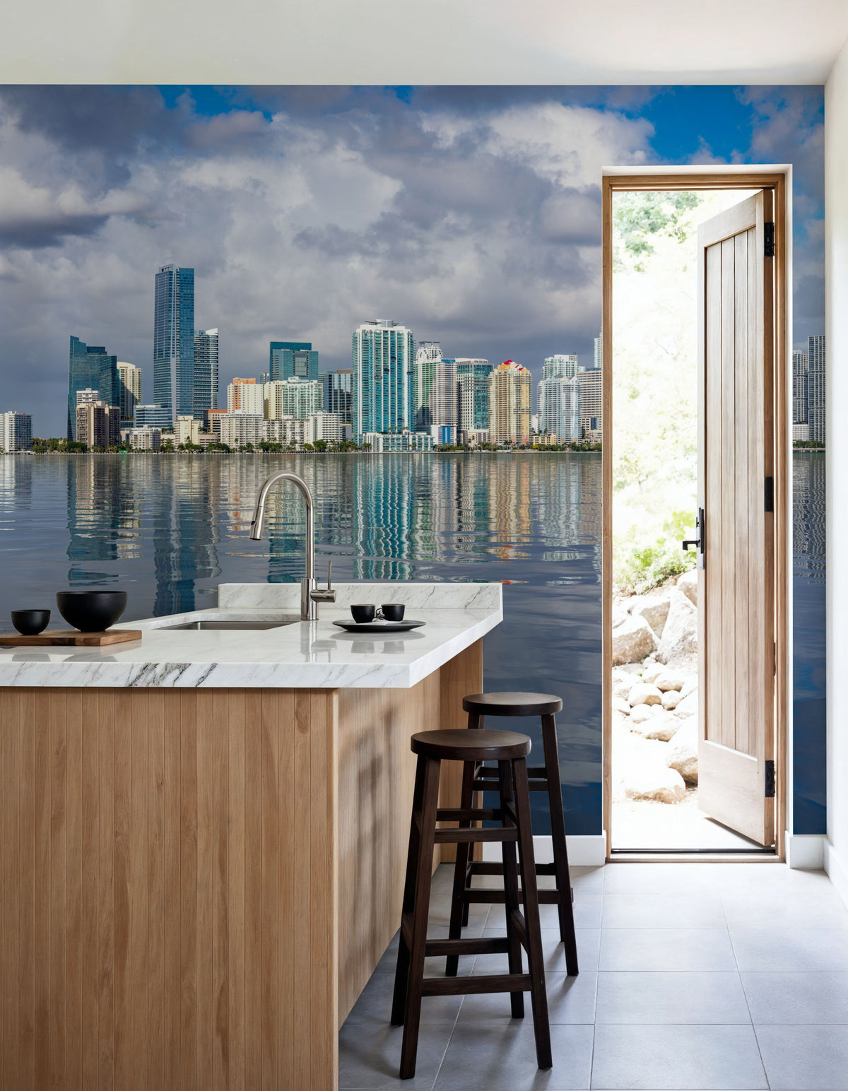 Miami Skyline Mural Wallpaper - room preview 04
