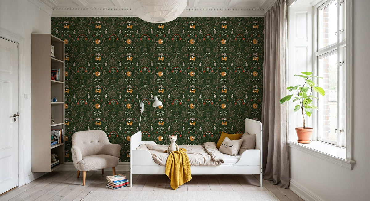 Friends Forever, Forest Green Mural Wallpaper - room preview 04
