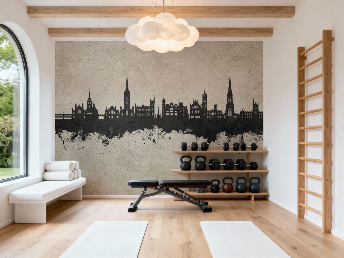 Derry Northern Ireland Skyline Concrete Mural Wallpaper - room preview 04