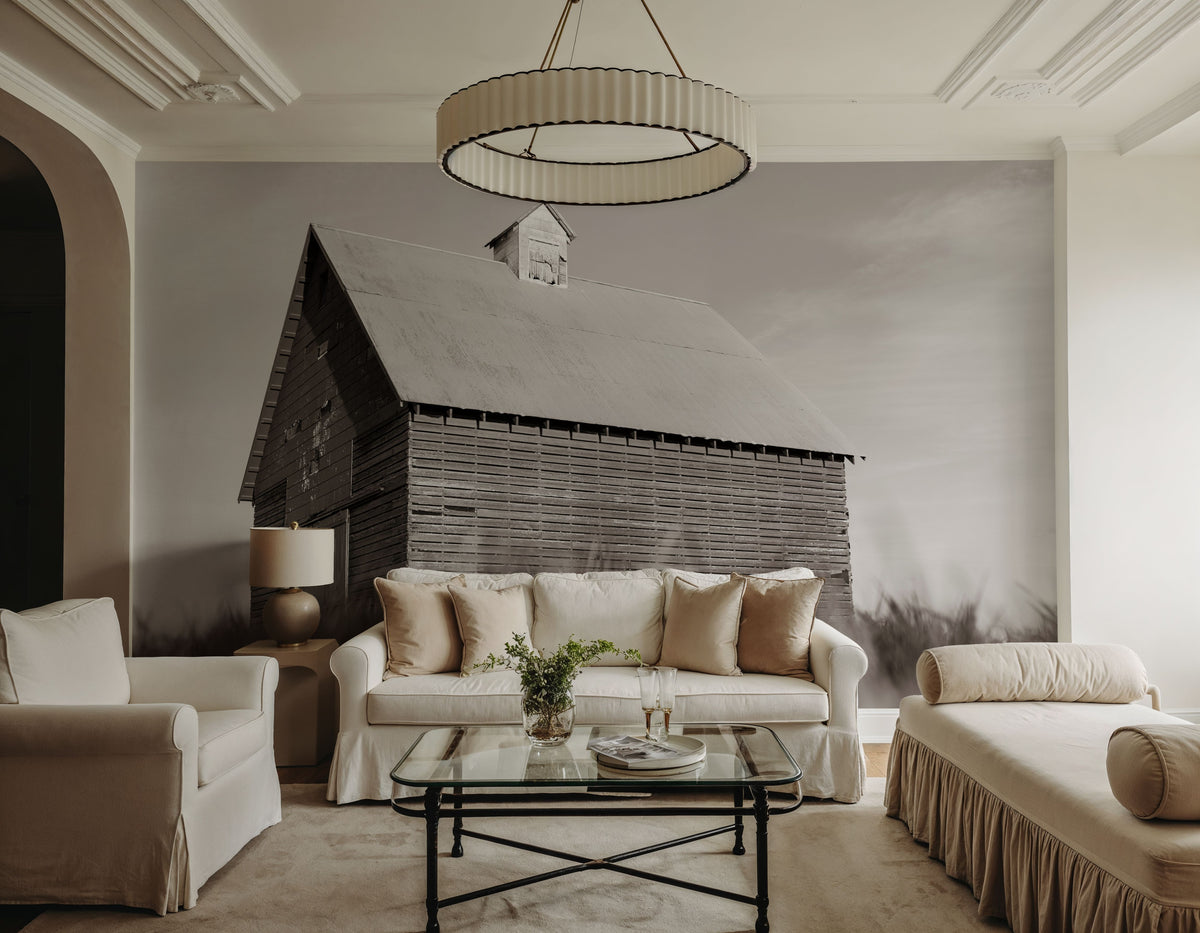 End of the Field BW Mural Wallpaper - room preview 04