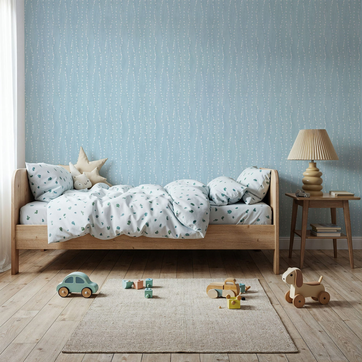 Coastal Dripping Light Blue Mural Wallpaper - room preview 04