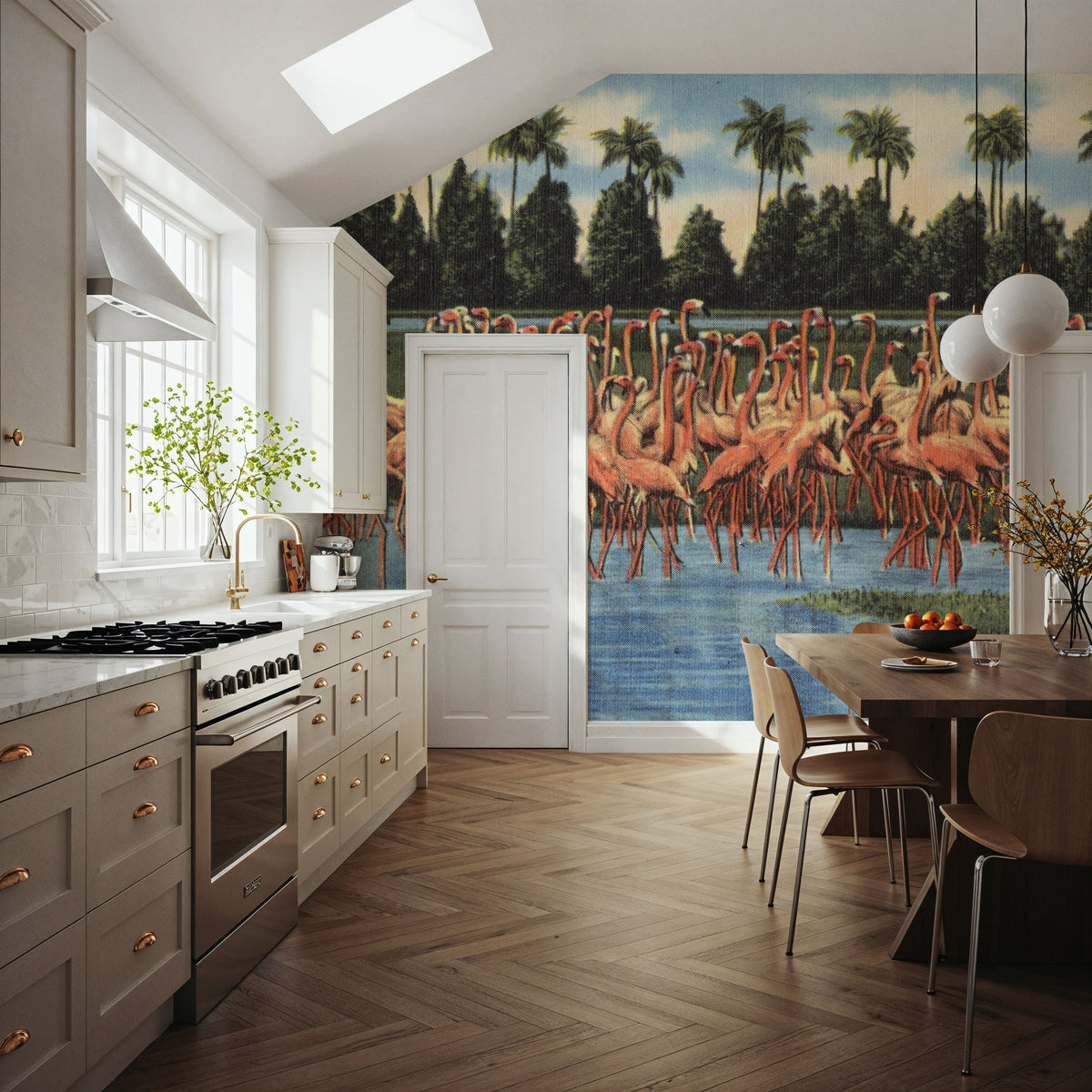 Flamingos Mural Wallpaper - room preview 04