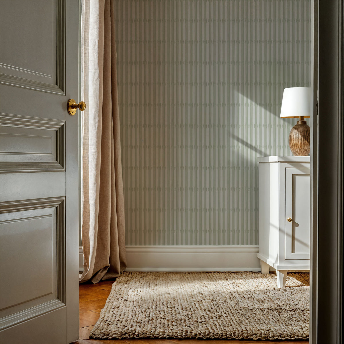Bamboo Stripes, Mint Mural Wallpaper - room preview 04