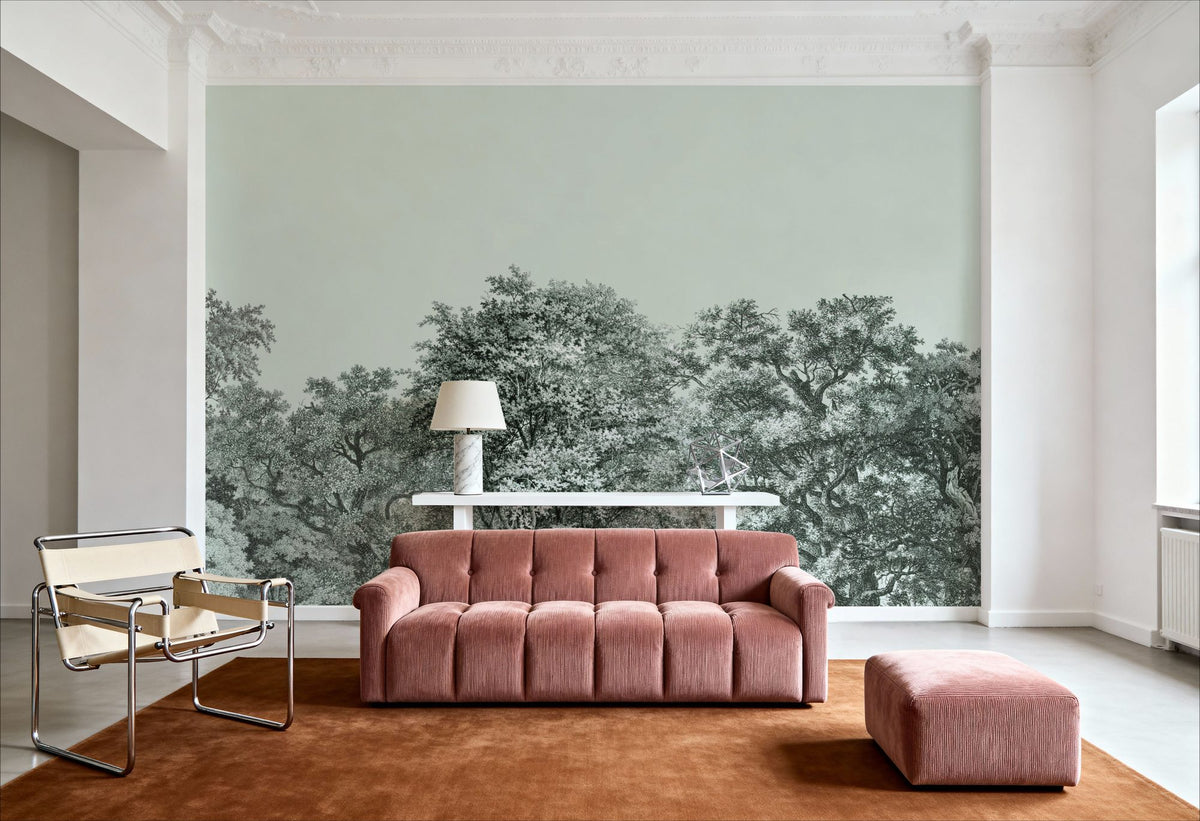 Over the Treetops, Seafoam Mural Wallpaper - room preview 04