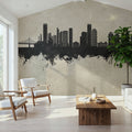 Queens New York Skyline Concrete Mural Wallpaper - room preview 04