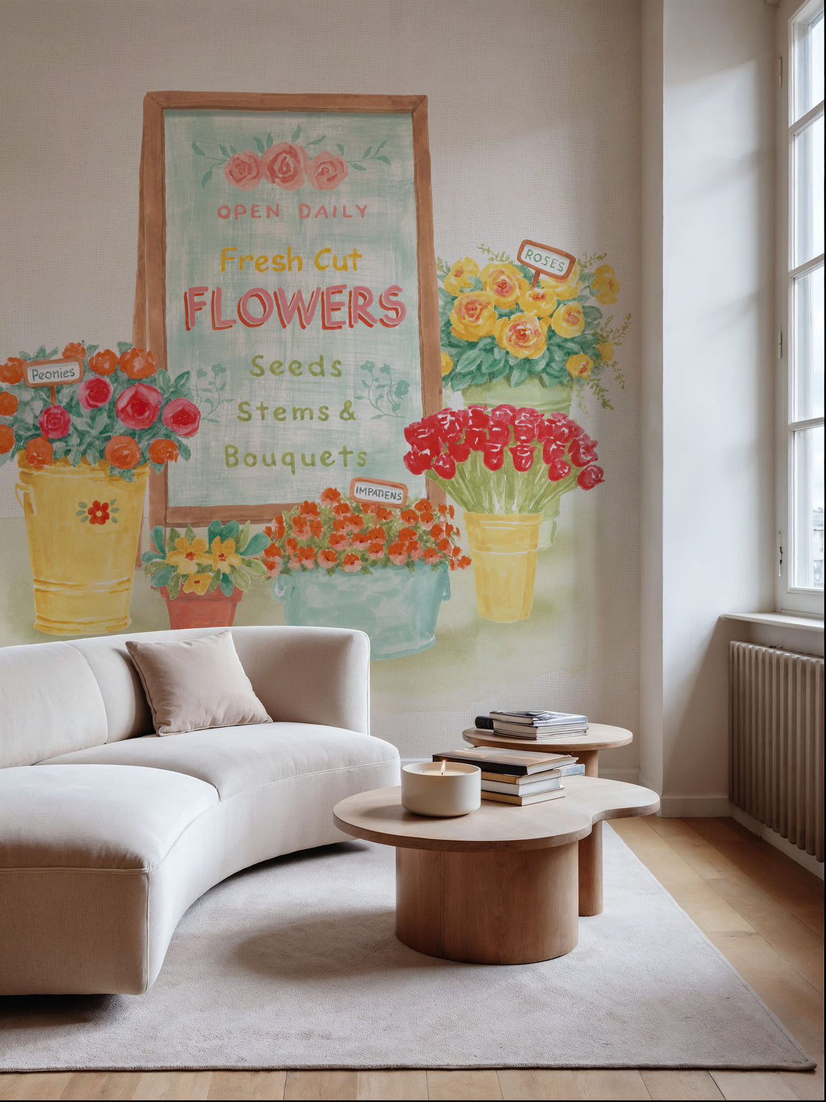 Flea Market Flowers II Mural Wallpaper - room preview 04