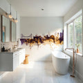 Istanbul Turkey Skyline Purple & Gold Mural Wallpaper - room preview 04