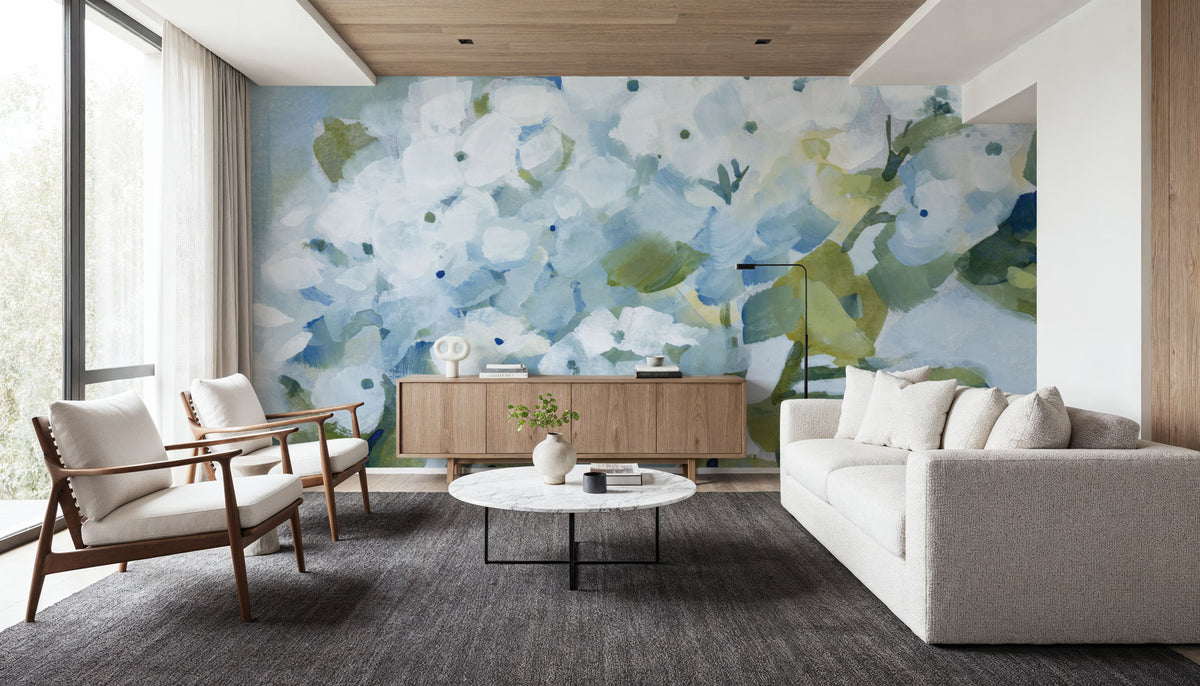 Spring Cottage Hydrangeas Mural Wallpaper - room preview 04
