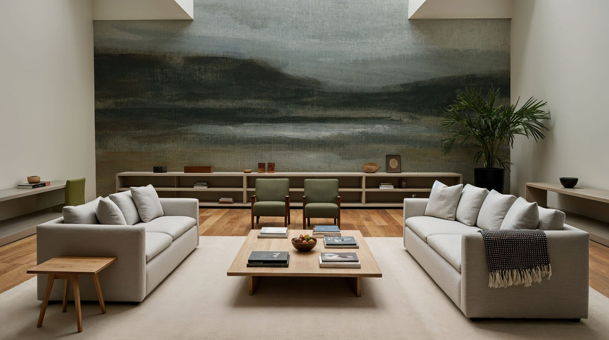 Misty River Valley Mural Wallpaper - room preview 04