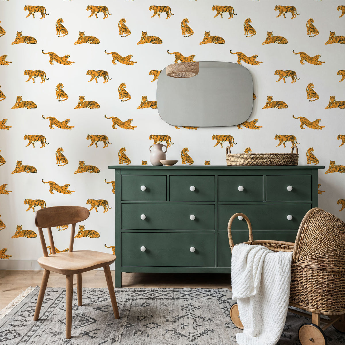 Tiger Play Mural Wallpaper - room preview 04