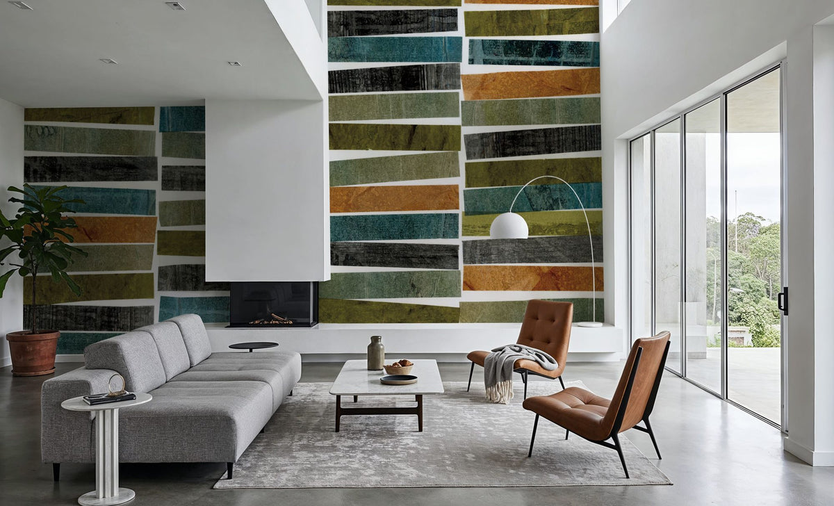River Stripes Mural Wallpaper - room preview 04