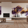 Lilongwe Malawi Skyline Purple & Gold Mural Wallpaper - room preview 04