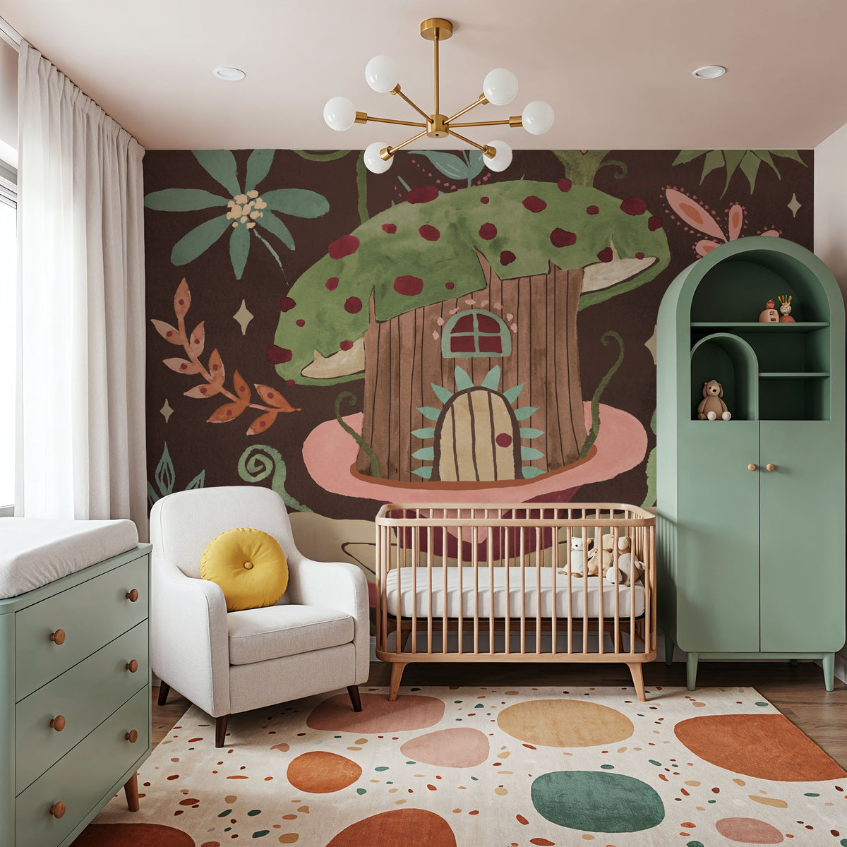 Floralscape Fairies IV Dark Mural Wallpaper - room preview 04