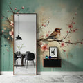 Cherry Blossoms Whispers on Teal Breeze Mural Wallpaper - room preview 04