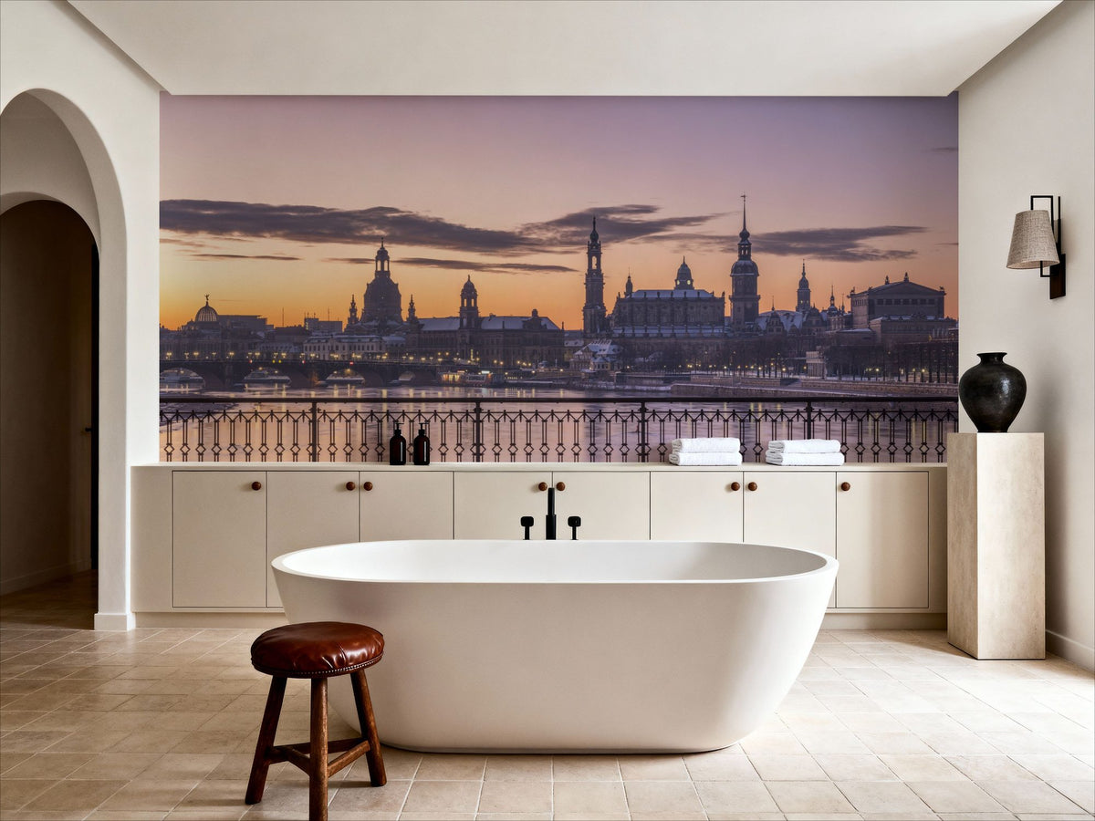 Riverside Twilight Mural Wallpaper - Neutral Tone - room preview 04