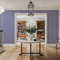 Botanical Stamps Blue Mural Wallpaper - room preview 04