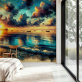 Stunning Coastal Sunset Scene Mural Wallpaper - room preview 04