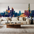 Ho Chi Minh City Vietnam Skyline Blue & Bronze Mural Wallpaper - room preview 04