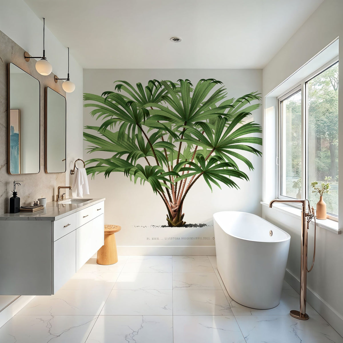 Vintage Palm Tree III Mural Wallpaper - room preview 04