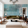 Texture Fields Teal Mural Wallpaper - room preview 04