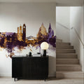 Venice Itay Skyline Purple & Gold Mural Wallpaper - room preview 04