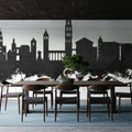 Split Croatia Skyline Black & White Mural Wallpaper - room preview 04