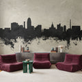 Lansing Michigan Skyline Concrete Mural Wallpaper - room preview 04