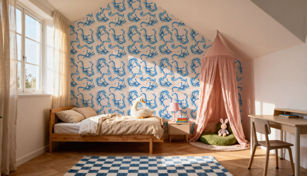 Blue Rainbows Mural Wallpaper - room preview 04