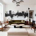 Nantes France Skyline Black & White Mural Wallpaper - room preview 04